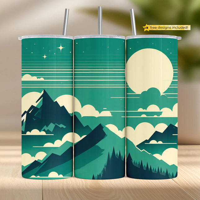 a couple of cups sitting on top of a wooden table