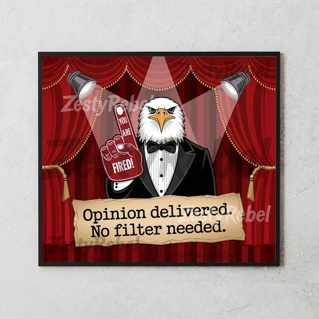 a picture of an eagle in a tuxedo