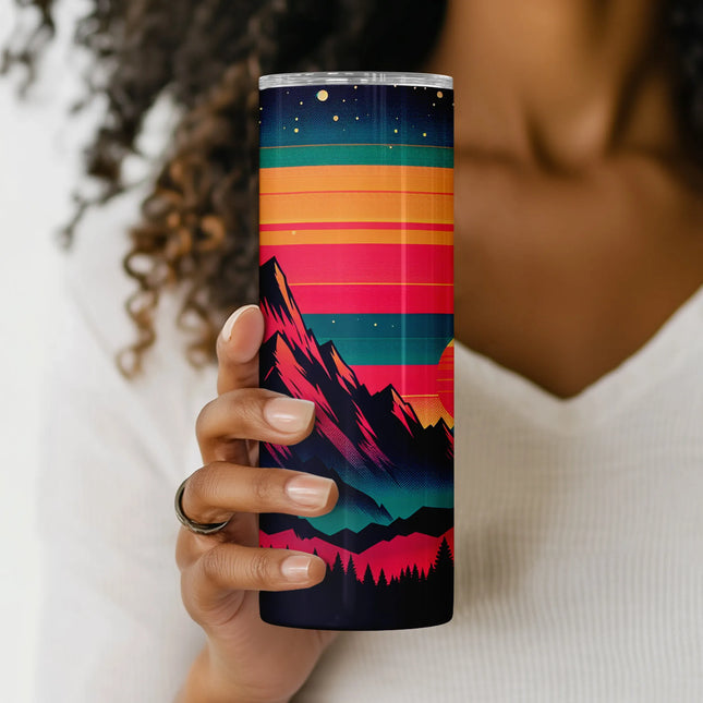 a woman holding up a can of soda