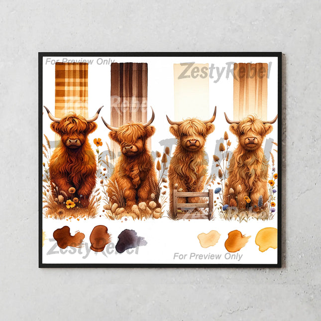 Digital floral cow design for DIY tumbler wraps, ideal for rustic print-on-demand gifts.