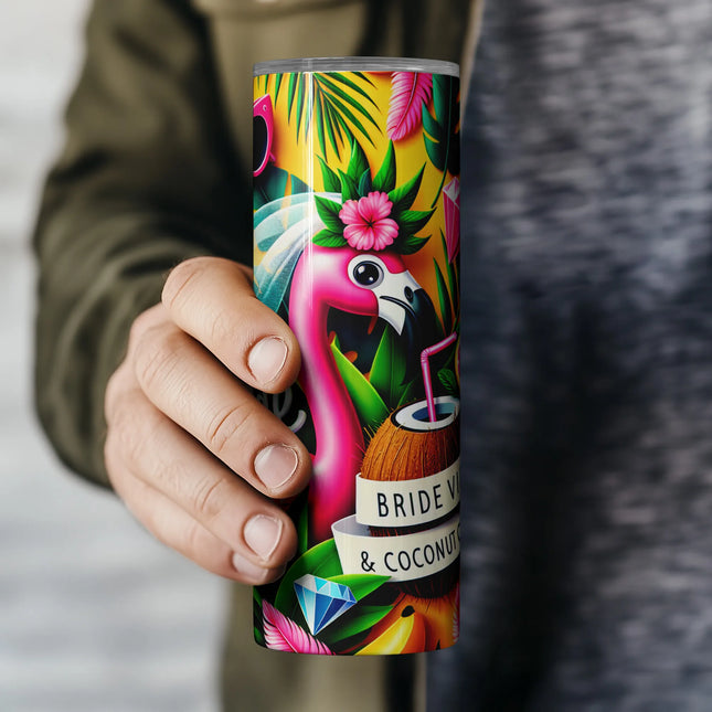 Affordable tumbler png sublimation wrap – bachelorette coconut cheers design for DIY gifts and crafts