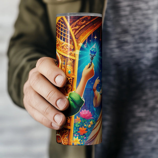 Affordable tumbler png sublimation wrap – boy adventurer and royal fantasy castle for DIY gifts