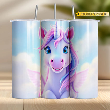 Buy unicorn tumbler png for sublimation – pastel angel unicorn wrap for 20oz drinkware