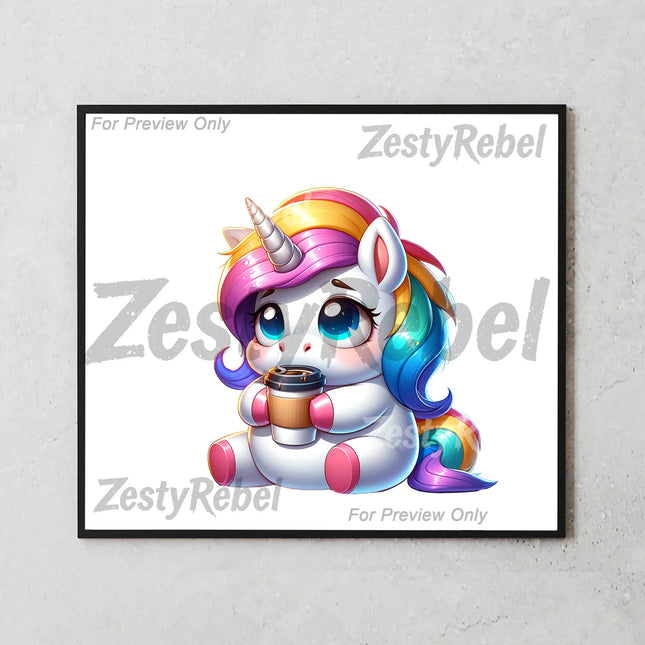 Best cute unicorn tumbler png – pastel coffee theme for drinkware sublimation download