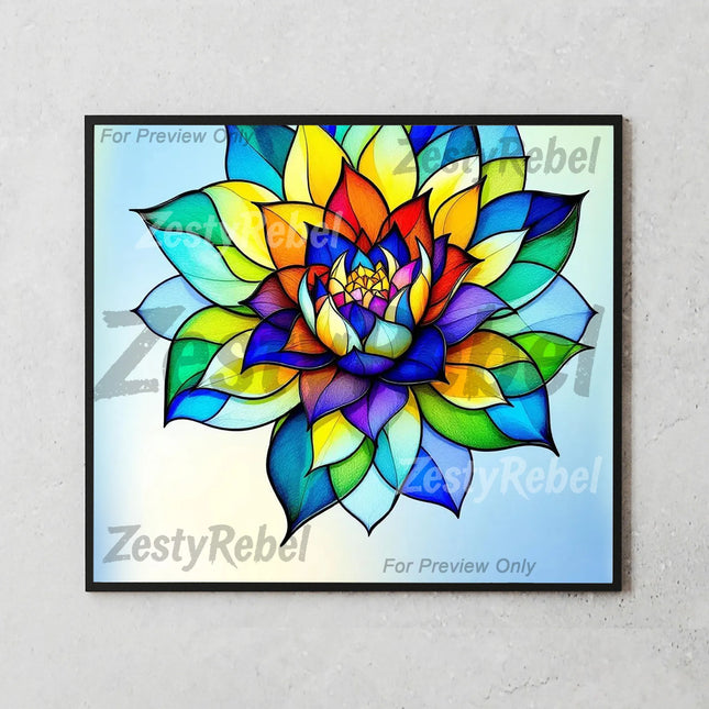 Best tumbler png stained glass mandala for print on demand – perfect for wall art and spiritual gifts