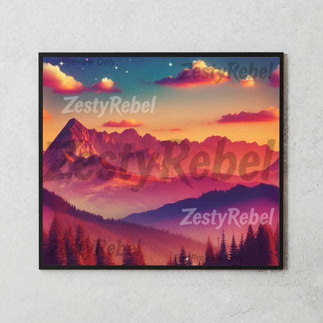 Best tumbler png for print on demand wall art – digital mountain landscape sublimation wrap