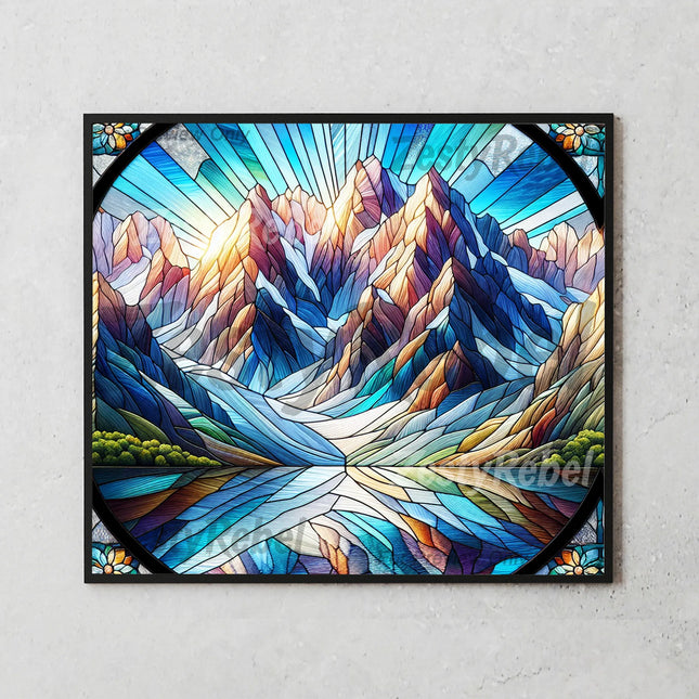 Best stained glass tumbler png for print on demand – nature wrap ideal for wall art & crafts