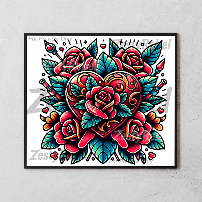 Best tumbler png for print on demand – neo-traditional tattoo clipart bundle and wall art