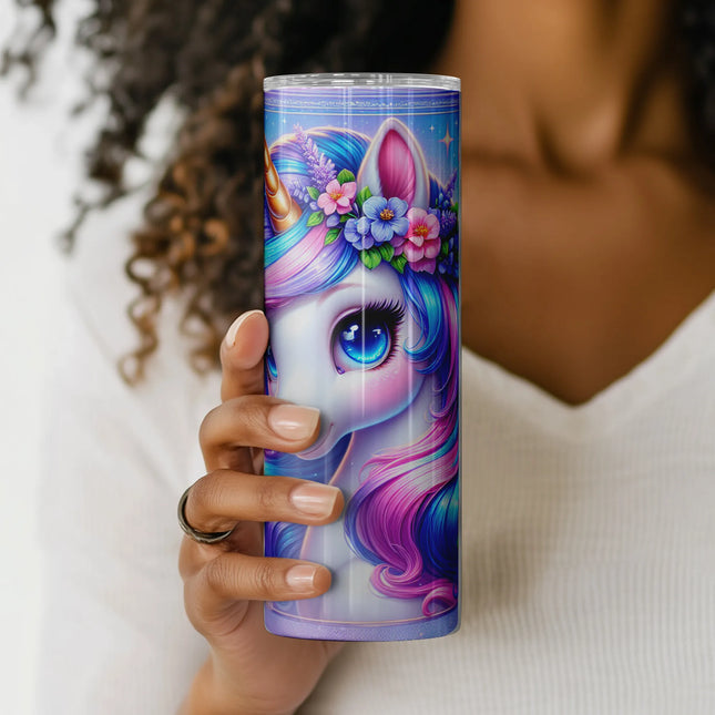 Best tumbler png with floral unicorn – premium digital sublimation download for 20oz tumblers