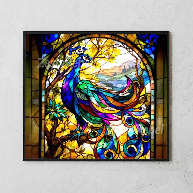 Best tumbler png for print on demand – peacock stained glass sublimation for crafters and POD sellers