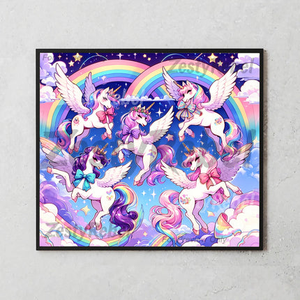 Best tumbler png for unicorn lovers – rainbow pastel sublimation design with sparkle elements