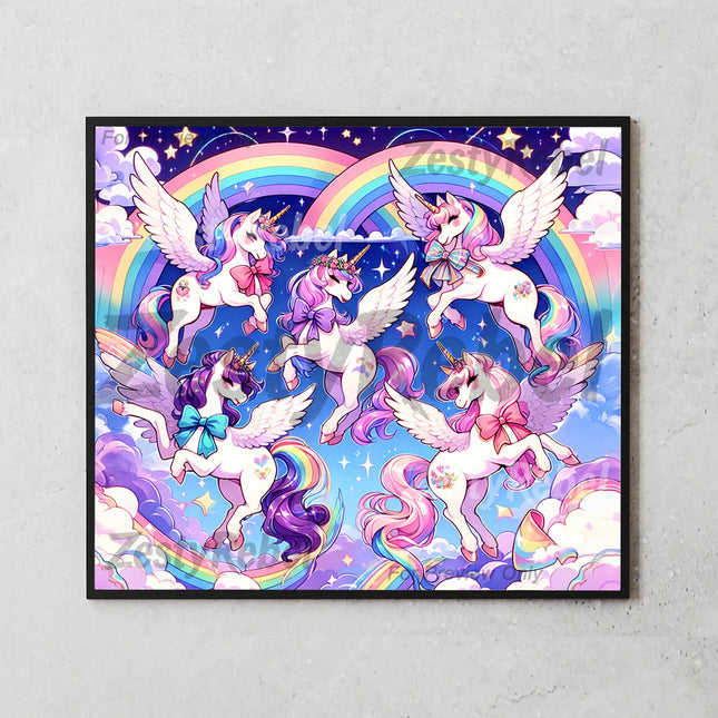 Best tumbler png for unicorn lovers – rainbow pastel sublimation design with sparkle elements