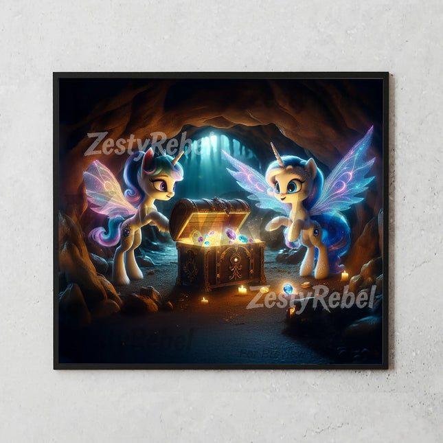 Best tumbler wrap png for fantasy lovers – glowing unicorns with magical cave sublimation design