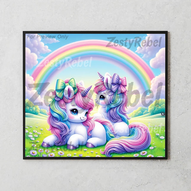 Best tumbler png for kids wall art or POD – pastel rainbow unicorn sublimation design