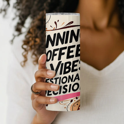Funny digital wrap with expressive fonts and cartoon-style bean and splash accents
