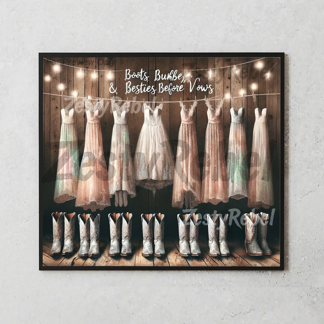 Best tumbler png for wall art and print on demand – western-themed design with dresses and fairy lights