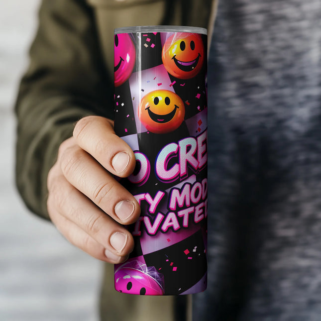 Cheap tumbler png sublimation wrap – I Do Crew bridal design with party mode activated flair