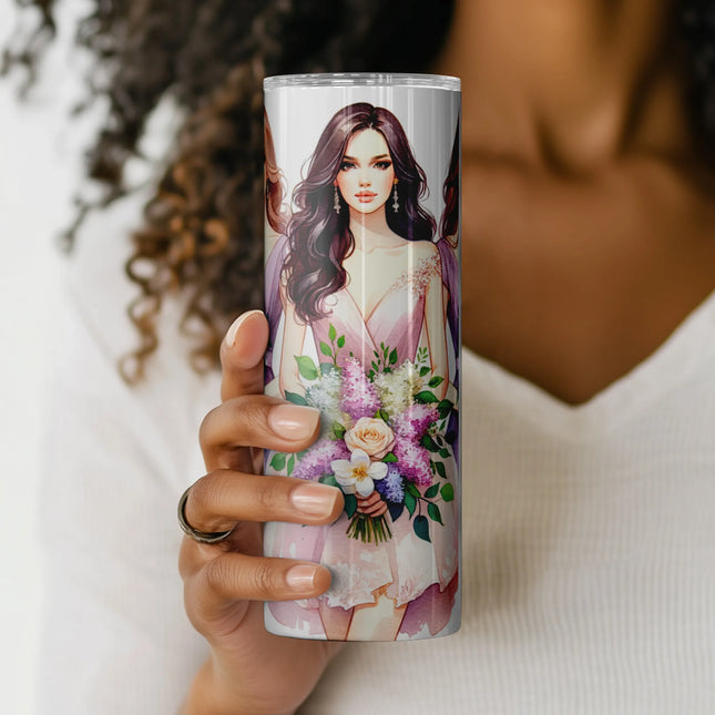 Buy bridesmaid gift tumbler png – digital wrap design for coffee lover gifts and clipart bundles