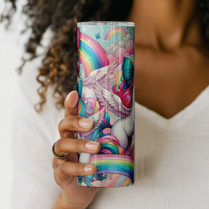 Buy cloudy pastel unicorn tumbler png – magical sublimation download for crafters and small businesses