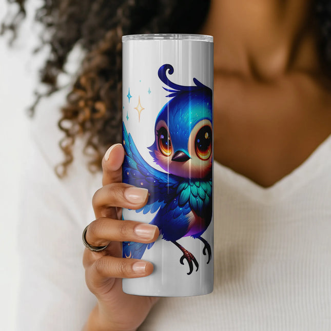 Buy tumbler png fantasy bluebird design – digital download for sublimation, drinkware, and clipart bundles