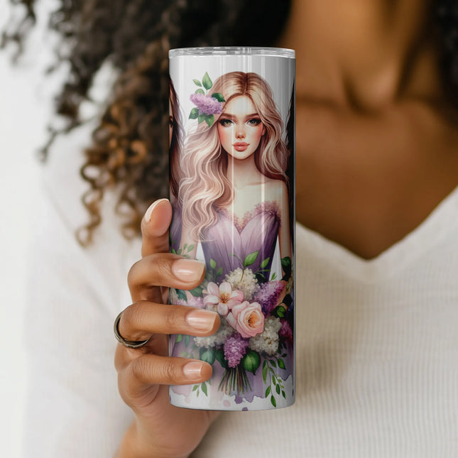 Buy tumbler png with floral bridesmaid theme – clipart bundle, sublimation download, and POD friendly