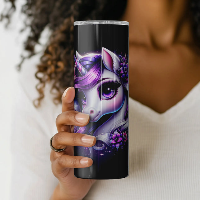 Buy floral unicorn sublimation png art – elegant tumbler wrap for gifts and print on demand designs