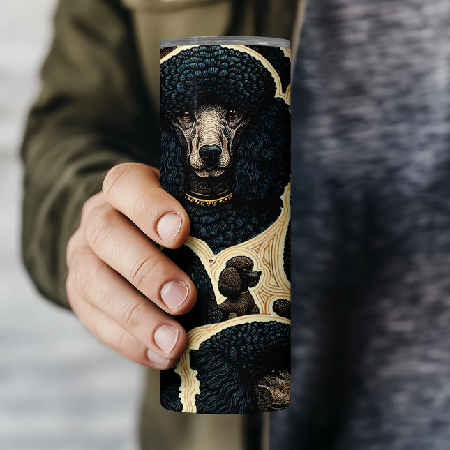 Buy poodle tumbler png – classic French dog design for sublimation and gift makers