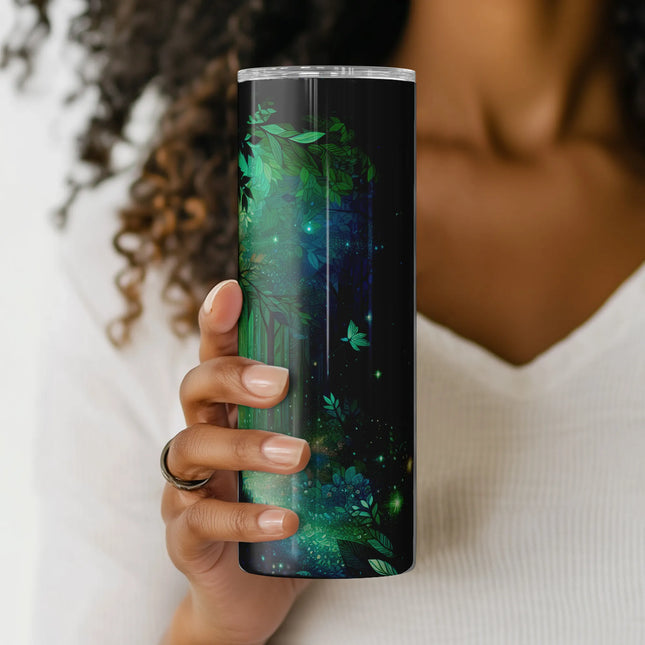 Buy tumbler png glowing forest – sublimation download for custom drinkware and craft gifts