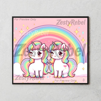 Buy unicorn tumbler png for print on demand and unicorn wall art – digital kawaii sublimation wrap