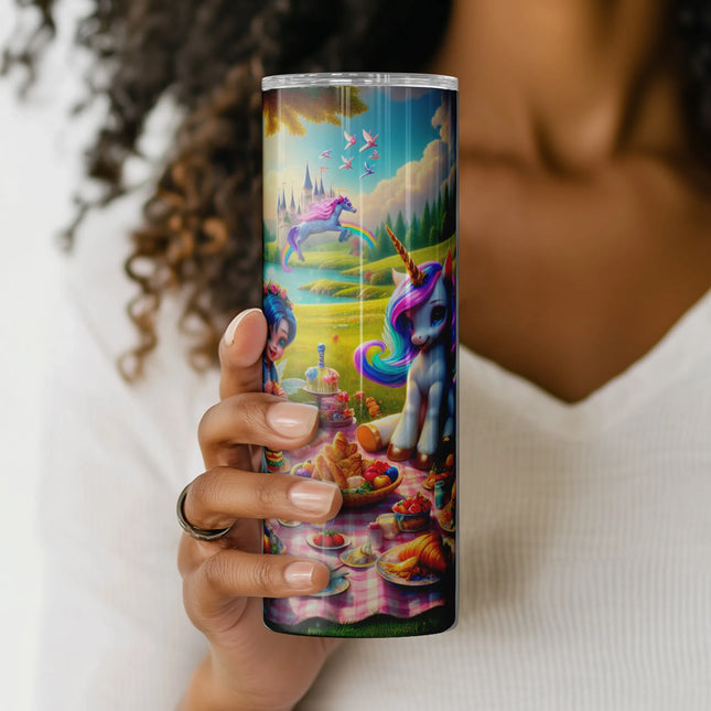 Buy tumbler png with unicorn and pastel picnic – ideal sublimation download for crafters and clipart bundle creators