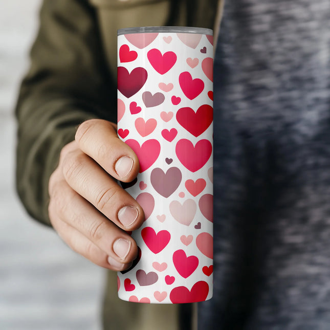 Buy tumbler png pink hearts – digital download for love-themed gift makers and sublimation creators