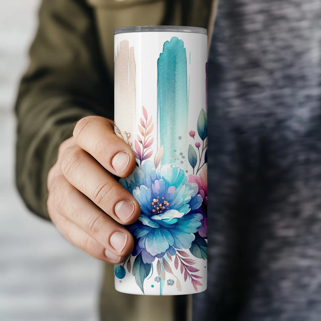 Buy tumbler png soft floral palette – digital download for coffee lovers and crafters