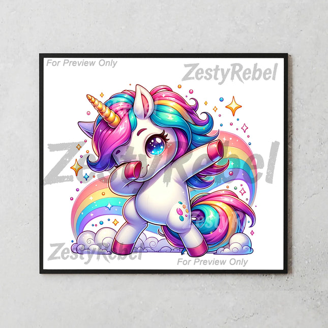Buy unicorn tumbler png for print on demand and wall art – pastel fantasy sublimation wrap