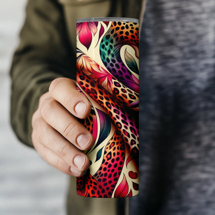 Buy tumbler png vibrant leopard design – sublimation wrap download for crafters and gift makers