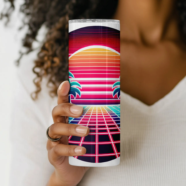 Cheap tumbler png 80s retro wrap – ideal for neon DIY sublimation crafts and gifts