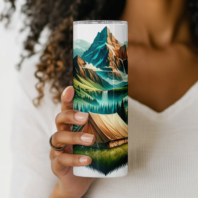 Cheap tumbler png mountain camping wrap – great for DIY sublimation and wilderness gifts