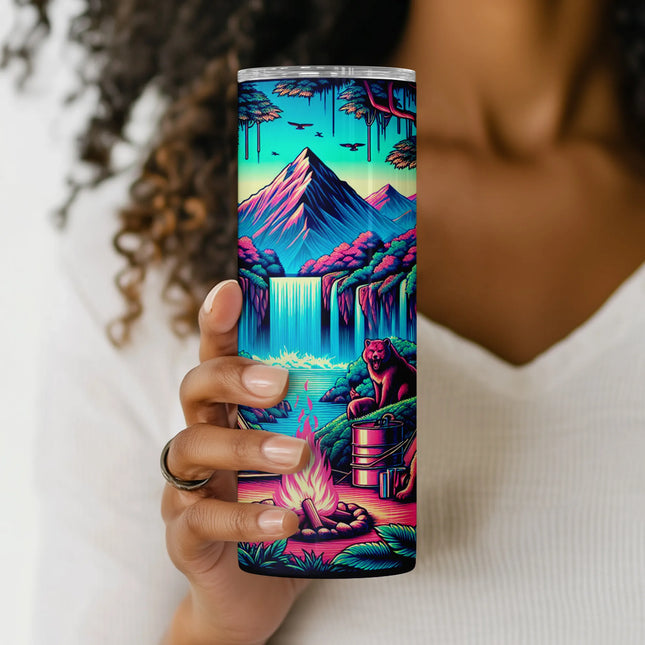 Cheap tumbler png camping neon wrap – ideal for DIY jungle sublimation gifts and crafts