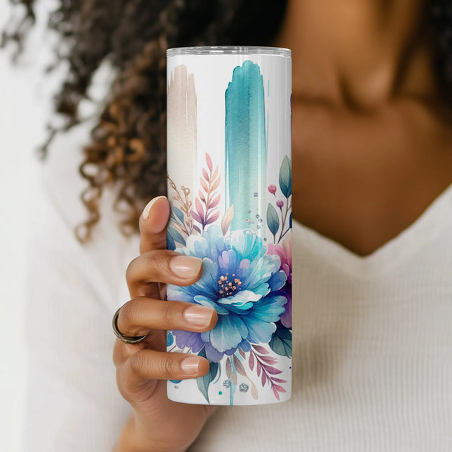Cheap floral sublimation tumbler png – pastel tones for gifts, DIY, and clipart bundle