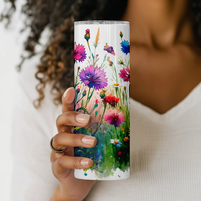 Cheap floral tumbler png wrap – vibrant watercolor sublimation for crafters and gifts