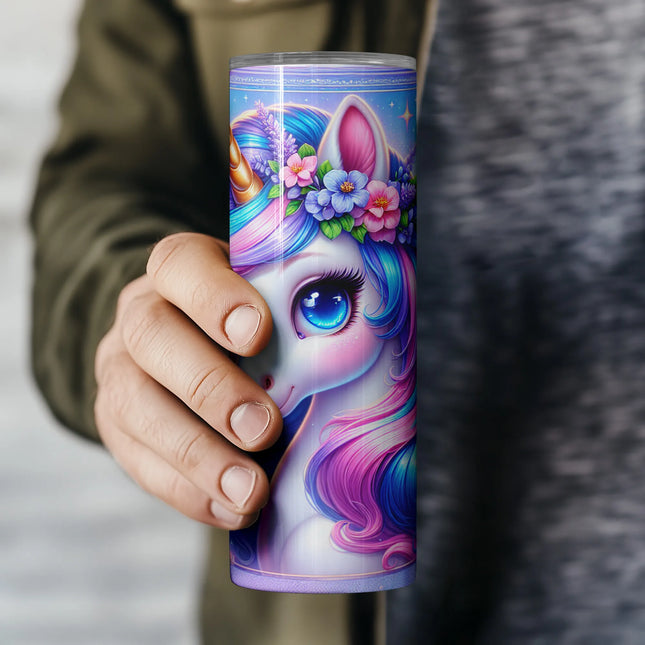 Cheap unicorn tumbler png – soft watercolor sublimation wrap for DIY gifts and clipart bundle use