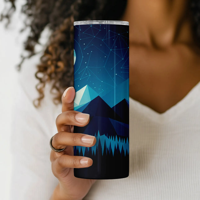 Cheap tumbler png geometric night sublimation wrap – ideal for DIY constellation-themed crafts