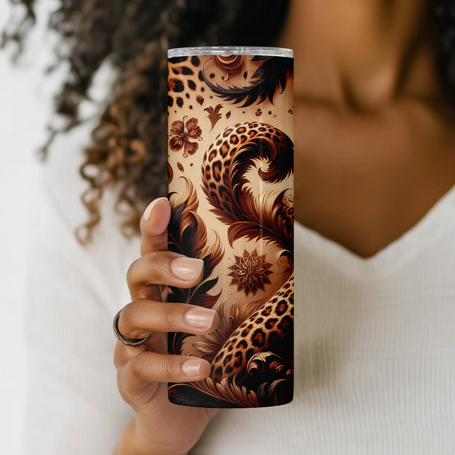 Cheap tumbler png golden leopard wrap – great for upscale DIY sublimation and chic gift ideas