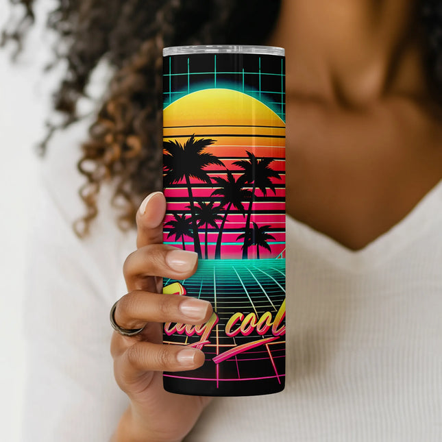 Cheap tumbler png 80s neon wrap – ideal for DIY retro crafts and personalized gifts