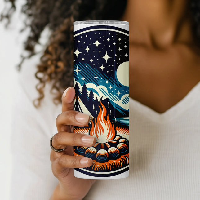 Cheap tumbler png night camp wrap – perfect for DIY sublimation and outdoor gift ideas