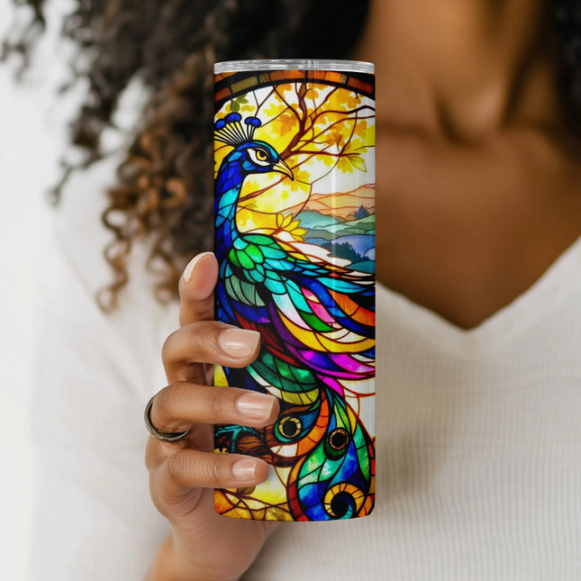 Cheap peacock tumbler png sublimation – vibrant wrap design for clipart bundle and gifts