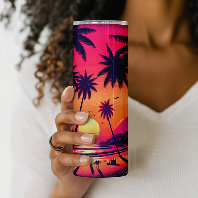 Cheap tumbler png retro beach wrap – ideal for summer crafts and digital sublimation download