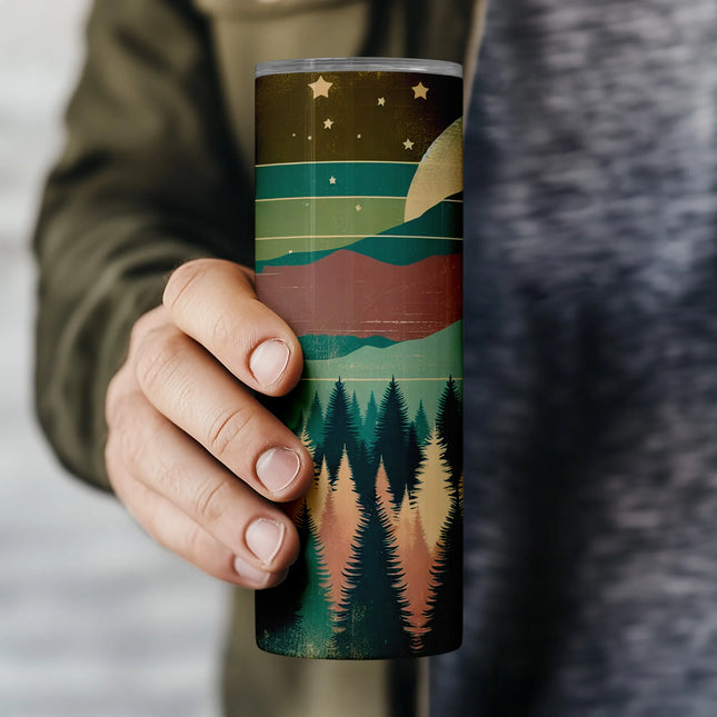 Cheap tumbler png rustic mountain wrap – ideal for nostalgic DIY crafts and sublimation gifts
