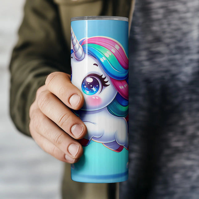 Cheap tumbler png sublimation wrap – rainbow unicorn craft file for DIY kids gifts