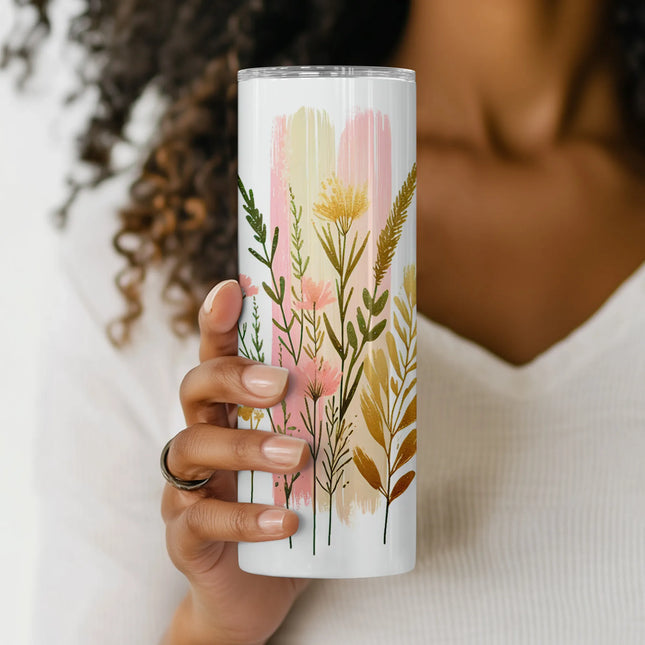 Cheap watercolor tumbler png spring design – floral wrap perfect for coffee lovers and crafter gifts
