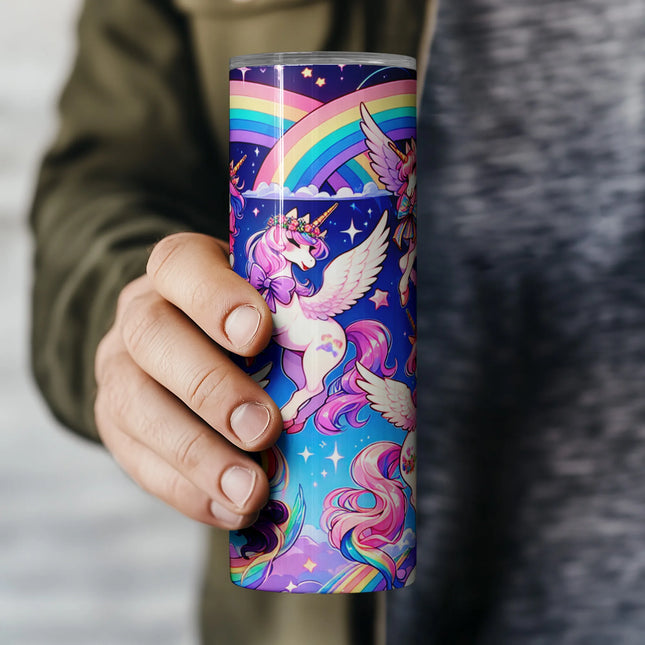 Cheap unicorn tumbler png wrap – cute pink fantasy design perfect for DIY crafts and gifts